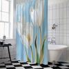 Tulip Bath Curtain In Gold Color Washable Dirt-Resistant Shower Curtain Shower Head Waterproof Polyester Bath Curtain