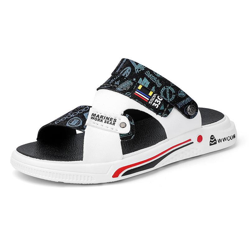 New summer sandals men's casual beach shoes trendy outdoor slippers outside ins dual-purpose driving cool slippers