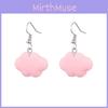 Stylish Pink Resin Earrings Set With White Cloud Duck And Dice Design For Women
