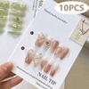 10Pcs Press-On Nail Packaging Display With Tie Bags Handmade False Nail Design Swatch Show Card Manicure Sample Display Salon