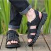 Sale  Men's Leather Sandals Summer Outdoor Beach Dual-purpose Slippers for Men Casual Dad Shoe Comfortable Sandals