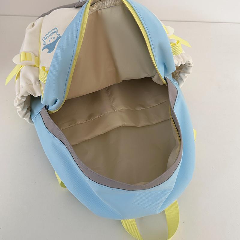 Junior High School Student Schoolbag Color Block Women Large Capacity Backpack