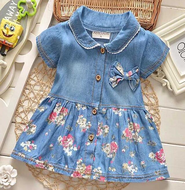 New Summer Baby Girls Clothes Children Cute Fashion Short Sleeved Dress Toddler Casual Costume Infant Outfits Kids Sportswear 2T синий
