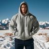 Men's Hoodie Fleece Lined Warm Winter Zip Up Casual Sweatshirt Functional Ins Jacket