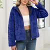 Women's Autumn/winter Lamb Cardigan Hooded Zipper Fleece Casual Coat
