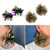 Festive Mardi Gras Festival Earrings Glitter Ball Earring Sparkling Poms Poms Earrings for Outdoor Karneval Celebrations