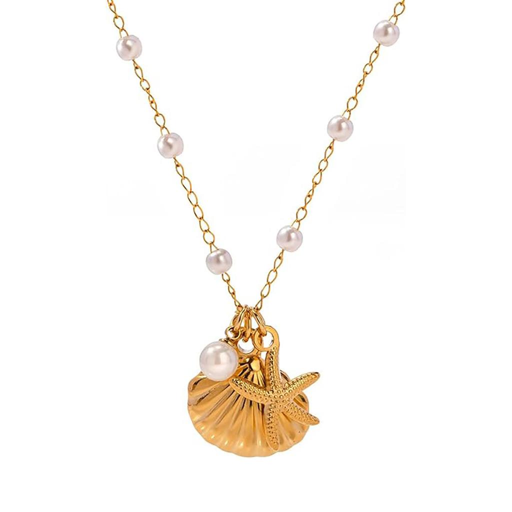 Summer New Necklace Female Starfish Shell Pendant Jewelry Light Luxury Fashion Niche High-end Accessories