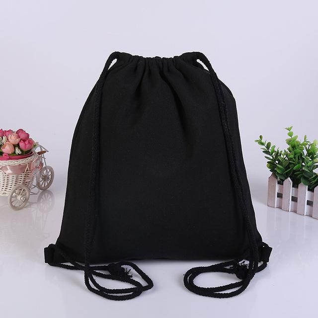 

Canvas bag shoulders drawstring bundle pockets custom shopping student backpack bag cotton Pouch for Gym Traveling storage bag