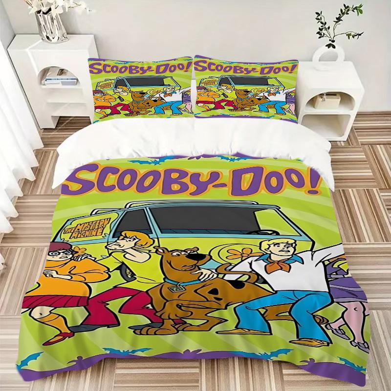 3pcs Scooby-Doo Duvet Cover Set - Machine Washable, Includes 1 Duvet Cover and 2 Pillowcases, No Core Included yy251022242