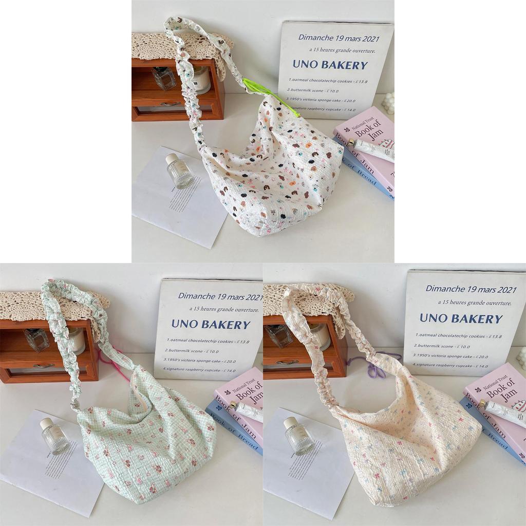 Cartoon Pattern Polyester Small Shoulder Bag With Drawstring For Casual Daily Use