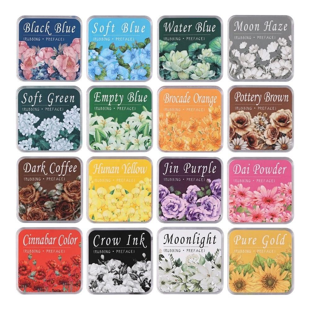 New Square Student Ink Pad Quickly Drying Neutral Ink Self Ink Stamp Multiple Colors Eco-cotton Stationery Inkpad for Students