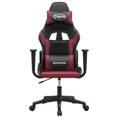 Gaming Chair In Black and Burgundy Artificial Leather