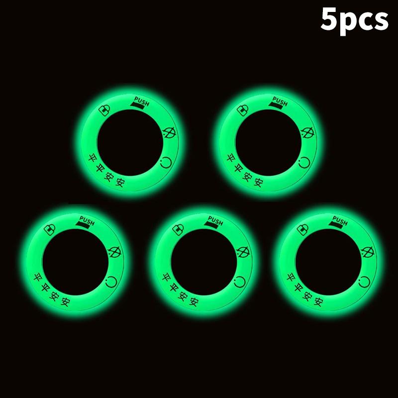 5 piezas de pegatinas luminosas para llavero de encendido de coche eléctrico y motocicleta, pegatinas decorativas para interruptor de luz, pegatinas fluorescentes