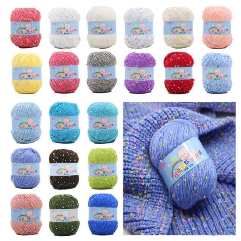 Premium Milk Cotton Baby Yarn With Colorful Dots For Knitting And Crochet
