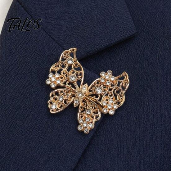 Decorative Butterfly Accessory Rhinestone Brooch for Women, Shape Lapel Pin Long-lasting Clip, Sweater Cardigan Coat Suit Scarf Jewelry Accessories