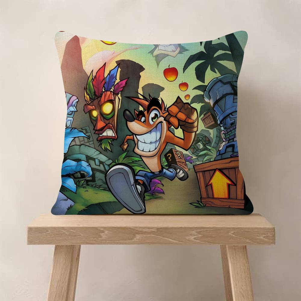 Game CCrash Bandicoots Pillow Cover Design Cushion Cover Decor Holiday Decorati
