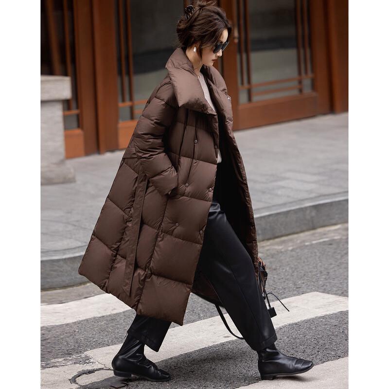 Demana Women's Large Lapel 90% Duck Down Puffer Jacket