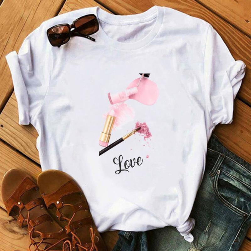 Maycaur Nuova Maglietta da Donna Estiva con Stampa 3D Smalto Colorato per Unghie Maglietta Femme Tumblr Top Maglietta Casual Abbigliamento Femminile Top