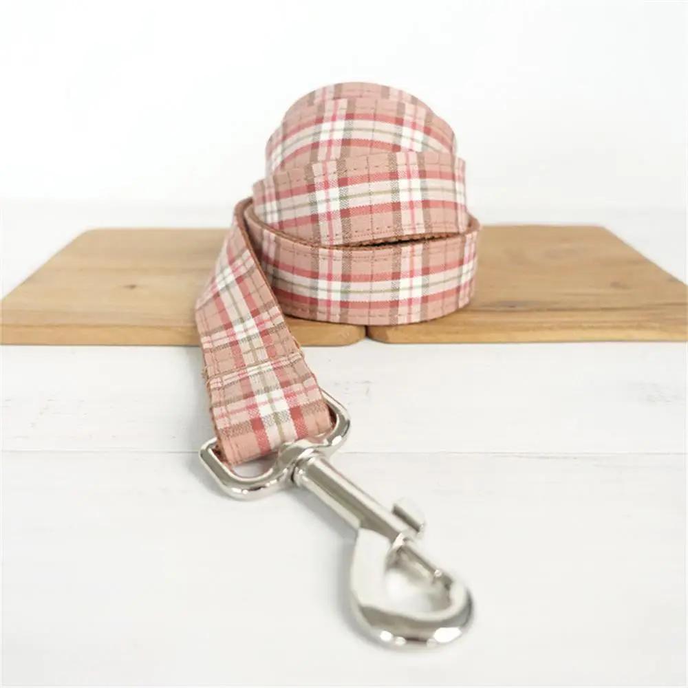 

Personalized Dog Collar Custom Pet Collar Free Engraving ID Name Tag Pet Accessory Orange Plaid Puppy Collar Leash S