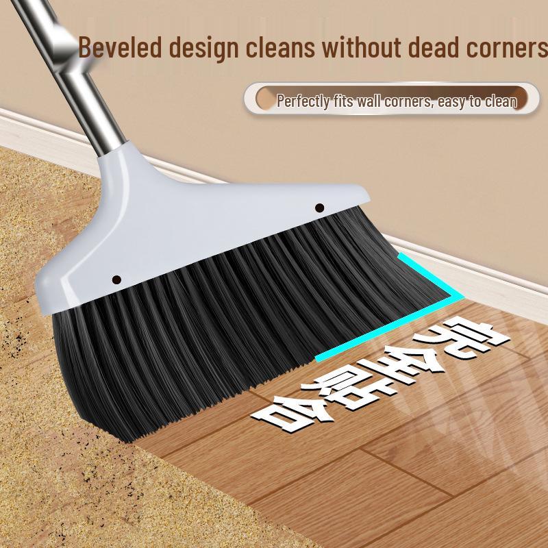 Enhanced Broom & Dustpan Set: Thickened Handle with Soft Bristle Brush for Household Indoor Sweeping