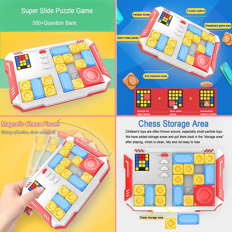 Smart Super Slide Puzzle Games Kid 500+ Challenges Problems Intellectual Clearan Toys Logical Thinking Brain Educational Toys