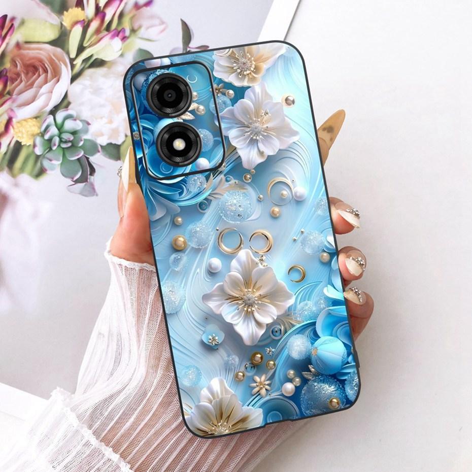 Cute Printing Phone Case For Motorola Moto E14 Soft Black Silicone TPU Cases For Moto E14 Covers Bumpers
