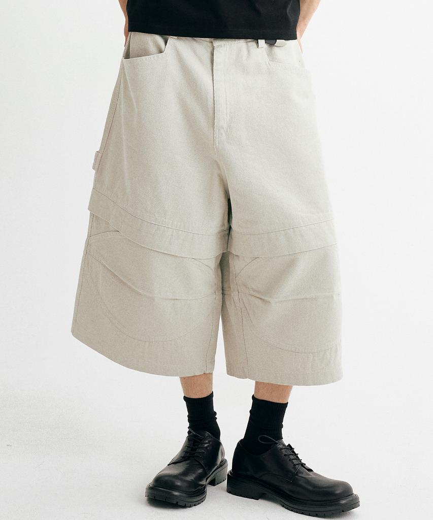 Denawo Panel Bermuda Shorts (Ivory)