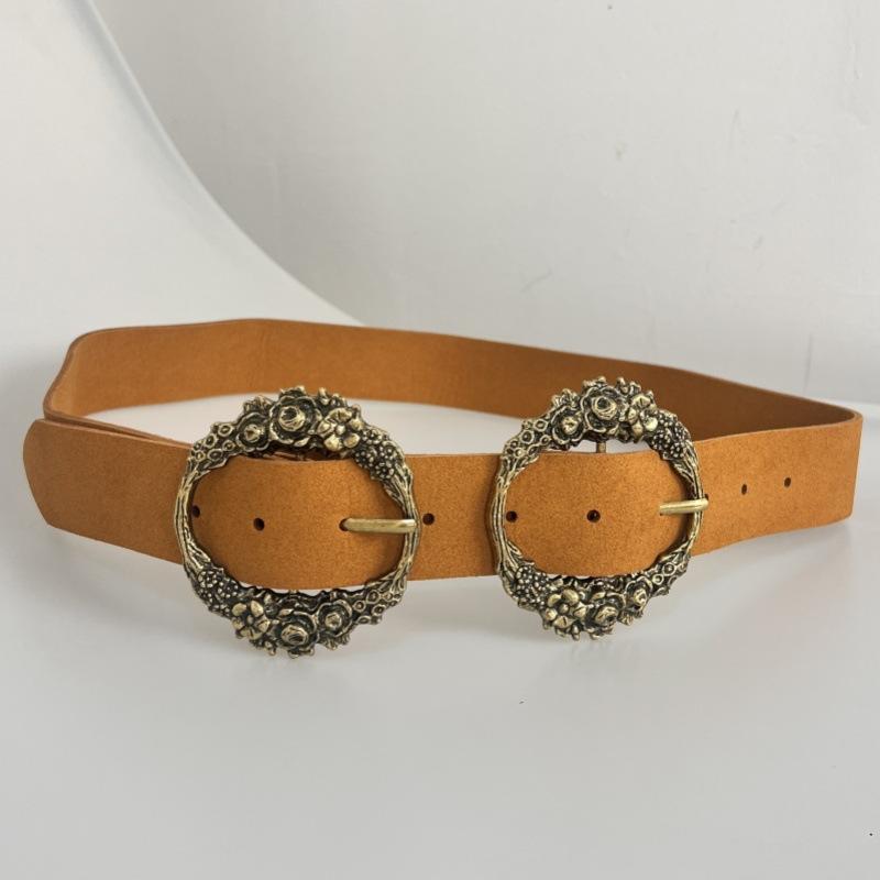 The Double-buckle Microfiber Belt Is Sturdy and Wear-resistant. The Double Buckle Belt Is Versatile and Popular On The Street