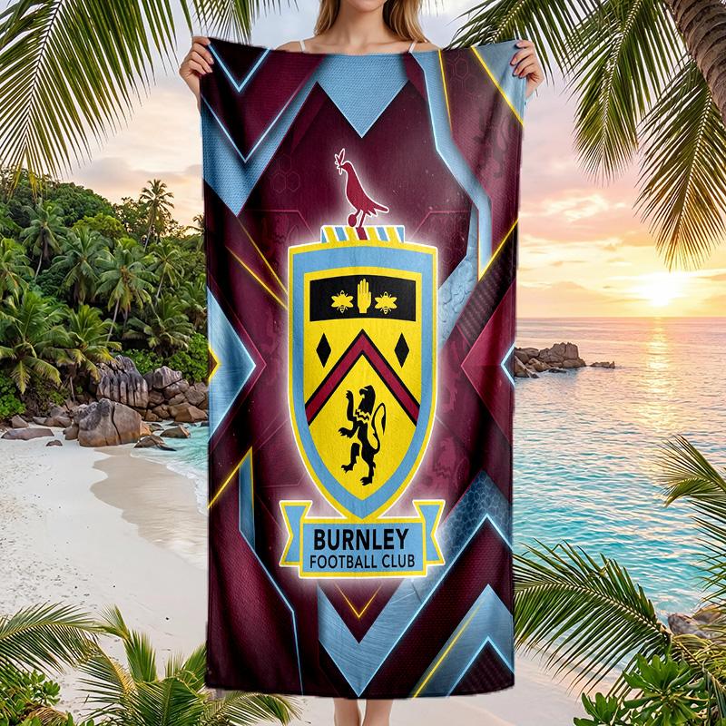Burnley Football Beach Towel Soft Microfiber Summer Towel Quick Dry Absorbent Towel for Beach Swimming Pool Travel