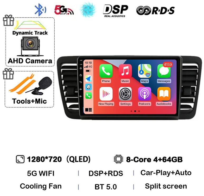 Android 14 Auto Carplay 4G+WiFi For Subaru Outback 3 Legacy 4 2003-2009 Car Radio Multimedia Video Player GPS 2din DVD Head Unit