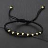 Fashion Woven Gold Bead Bracelet, Adjustable Beaded Lucky Charm Couple Bracelet