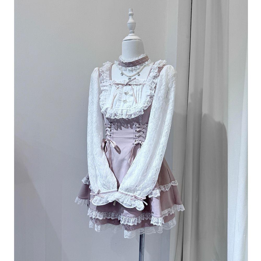 Forest Isle Retro Patchwork Lace Dress & Shorts Set - Old Money Summer Style S