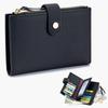 New leather women's wallet large capacity short multi-card ID bag cowhide vertical multi-function passport bag