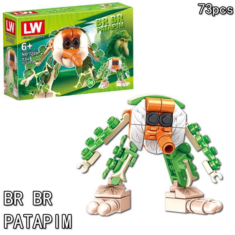 15 Styles Tung Tung Sahur Building Blocks Tralalero Tralala Meme Figurines Italian Brainrot Viral Toy Creative Desk Decor Gift