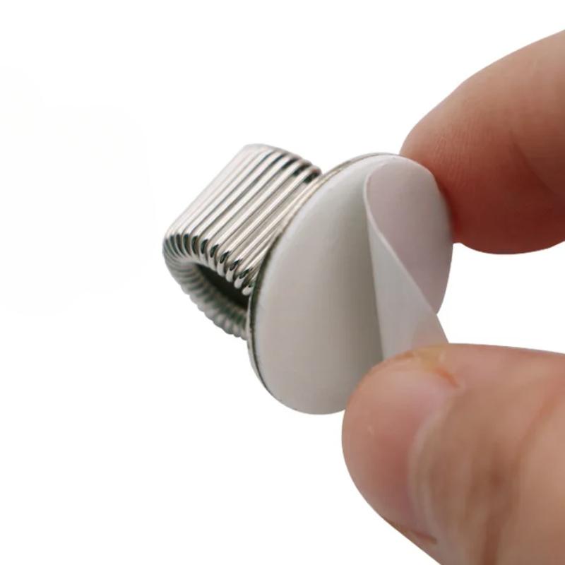 1PC Creative Metal Spring Anti-lost Pen Fix Clip Auto Adjust Tightness Spring Ring for Signing Pen Office Clipboard Accessories
