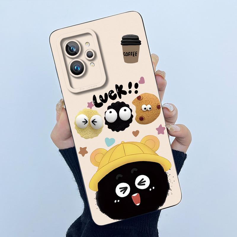 For Realme GT 2 Pro Phone Case Cute Panda Girl Cats Liquid Silicone Camera Protection Back Cover For Realme GT2 Pro GT2Pro Funda