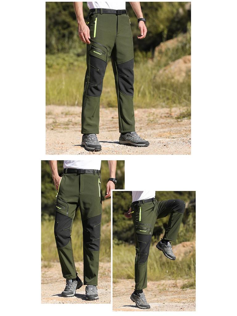 Unisex Windproof Softshell Pants: Warm, Wear-Resistant, and Waterproof for Autumn/Winter Outdoor Activities.