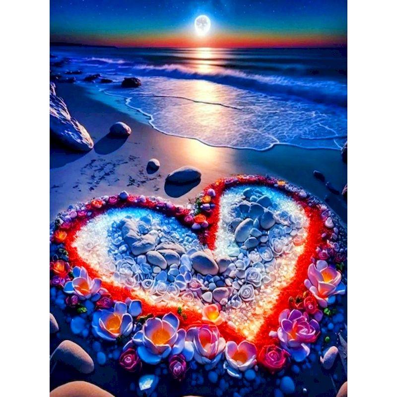 GATYZTORY 5D Diy Diamond Painting For Adults Kits Beach Sunset Landscape Mosaic Rhinestones Cross Stitch Full Round Drill Embroi