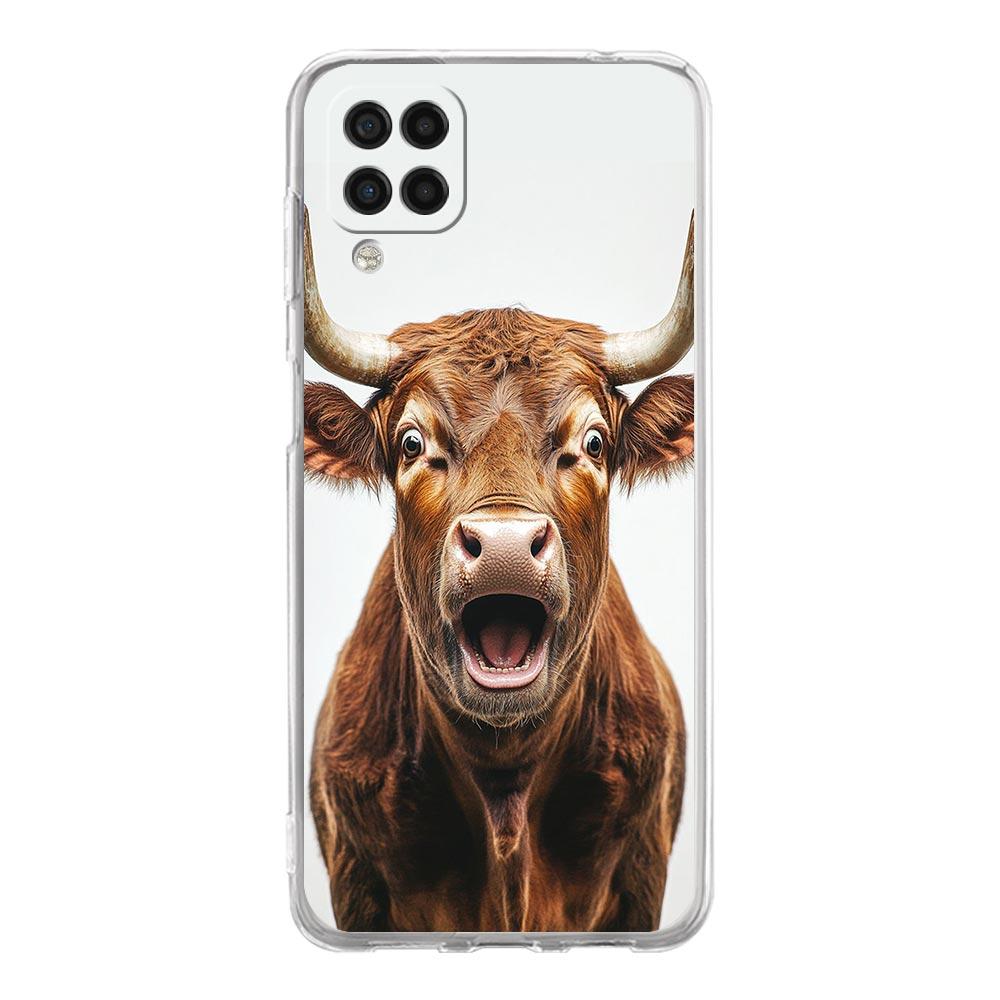 Mobilskal För Samsung Galaxy A13 A33 A35 A55 A73 A53 A23 A51 A71 A21S A72 A31 A41 A05s A03S A15 A25 5G Genomskinligt Skydd Tjurbjur Djur
