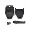 OBD2 16 Pin Connector, Male Plug for Car Diagnostics, with Shell & Screws Black 12V Without PCB