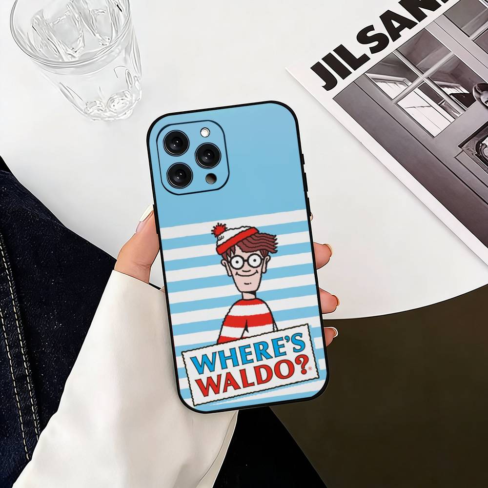 

Wheres W-WallyS W-Waldo Game Phone Case For iPhone 17,16,15,14,13,12,11 Plus,Pro Max,XS,Soft Silicone Black Cover iPhone15plus