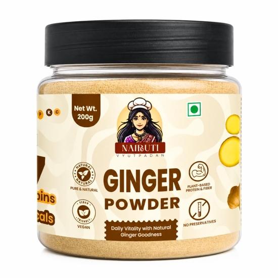 Nairuti Vyutpadan Ing Makhir Ginger Powder 200g | Ayurvedic Sonth | GI Tagged Meghalaya Ginger | Natural Adrak Powder for Immunity & Digestion