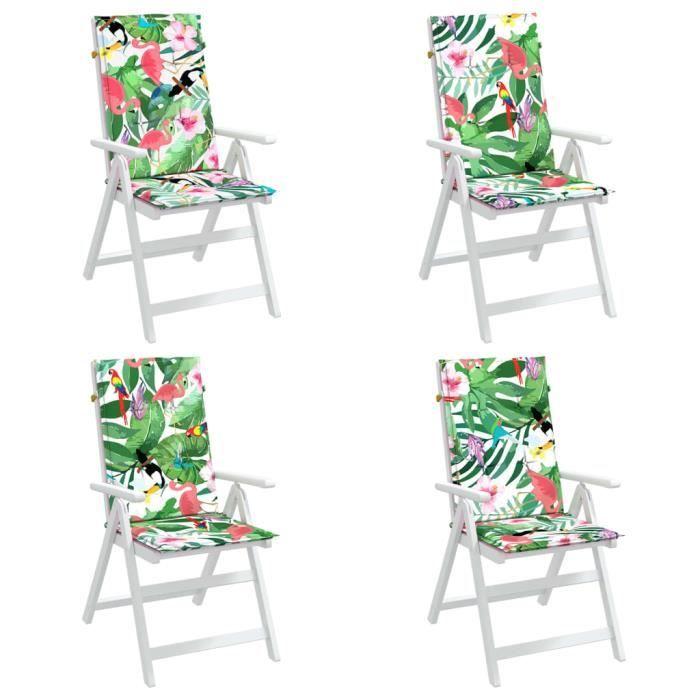 VidaXL Coussins de chaise à dossier haut 4 pcs multicolore tissu 361260