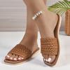 Sweet Fashion Slippers Woman Slides Beach Flat Low Heels Shoes for Women Solid Leather Platform Summer Shoes Plus Size