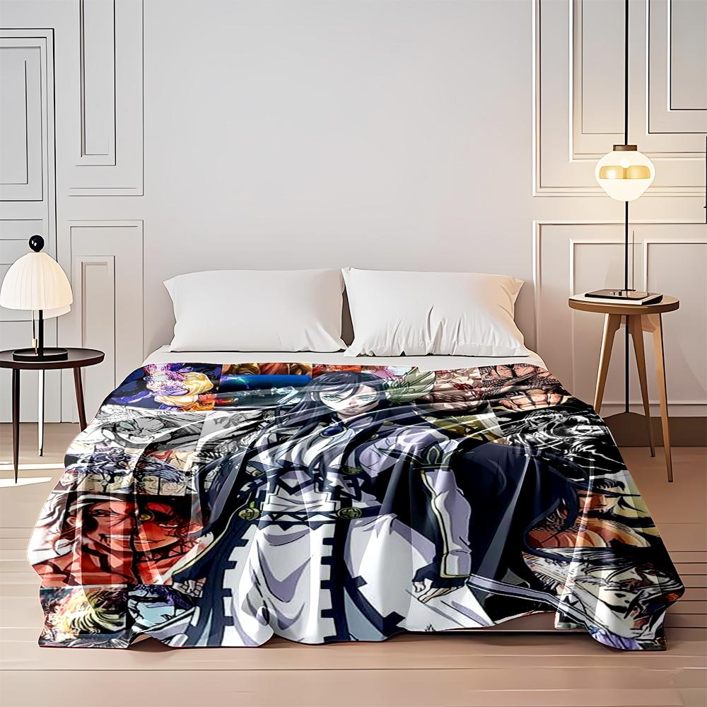 Anime Collage Blanket with Warrior Princess Flannel blanket for bedroom, living room, sofa, and nap sofas