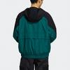 adidas Colorblock Zipper Elastic Cord Hooded Sports Jacket Men’s Green