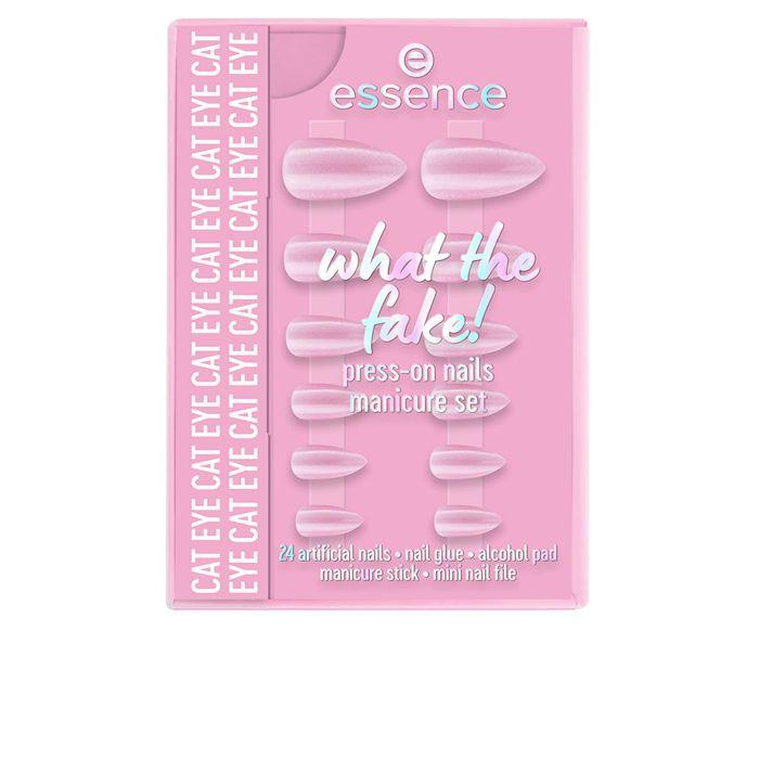 Faux Ongles - Lot De 6 N° 02 - Œil De Chat - Application Simple - Couleur Rose - Design Élégant