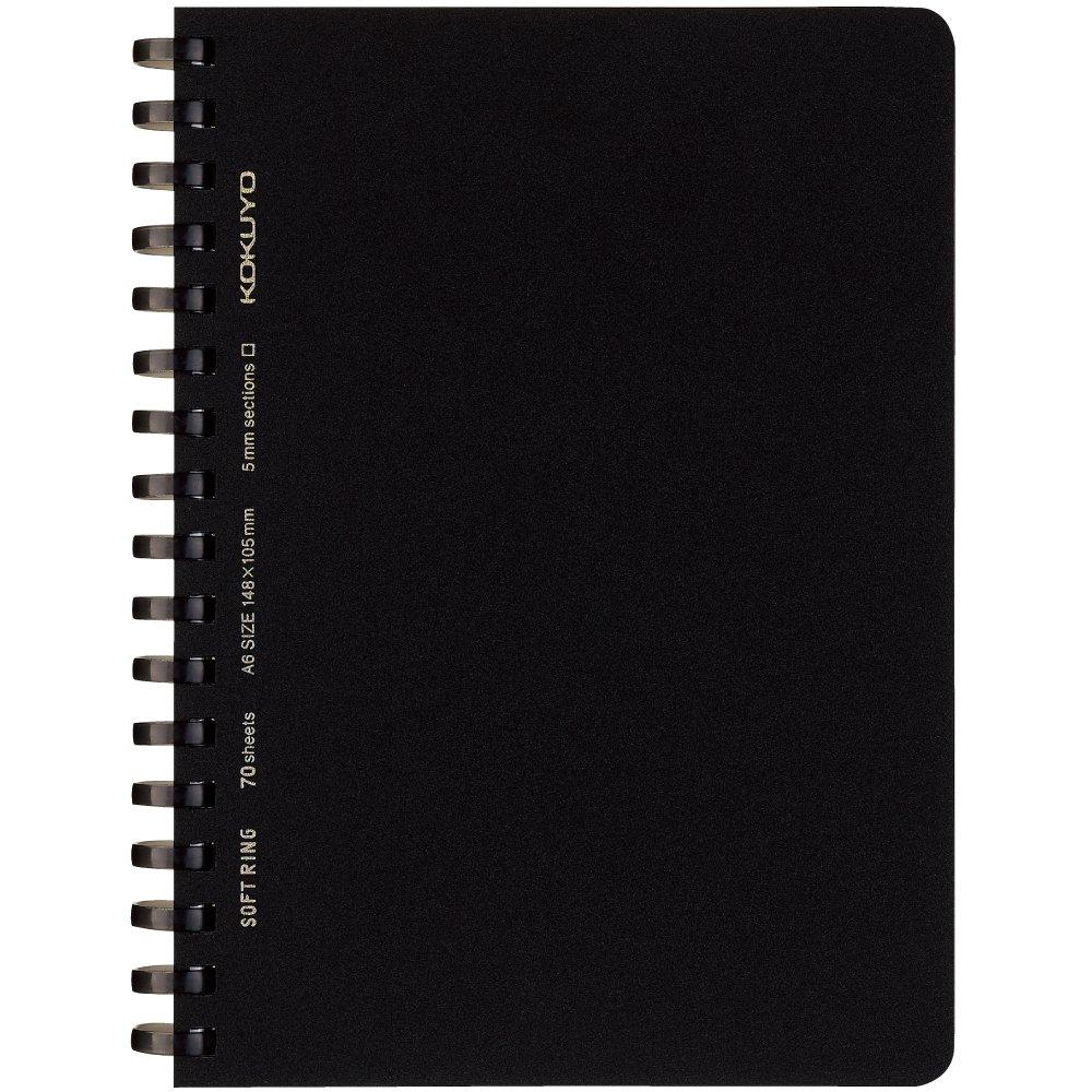Kokuyo Soft Ring Business 70 Notebook, Gridded, Sheets, A6, Black, Su-SV457S5-D чёрный