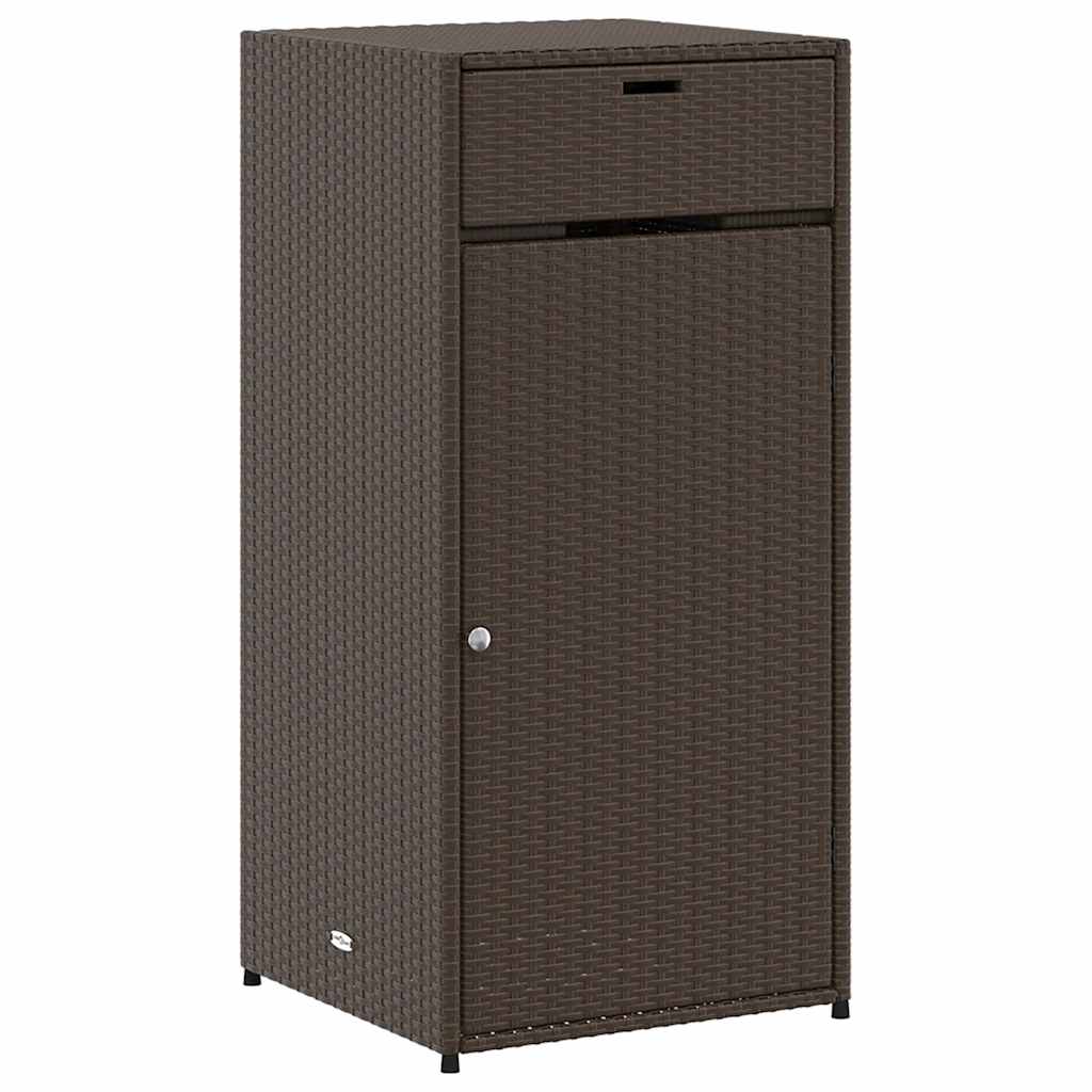 Vidaxl Garden Cabinet, Brown, 55X55X111 Cm, Poly Rattan