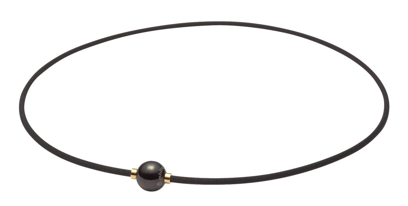 

by Yuzuru Phiten RAKUWA Neck Metax Mirror Ball 40cm [Used Hanyu] Necklace, Black/Gold,